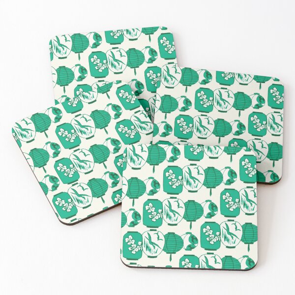 Item preview, Vintage Chinese Lantern Illustration Pattern (GREEN) designed and sold by LansingOLeary.