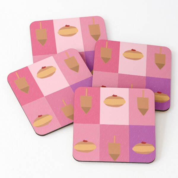 Item preview, D&D - Doughnuts and Dreidels Pink Grid designed and sold by TillaCrowne.