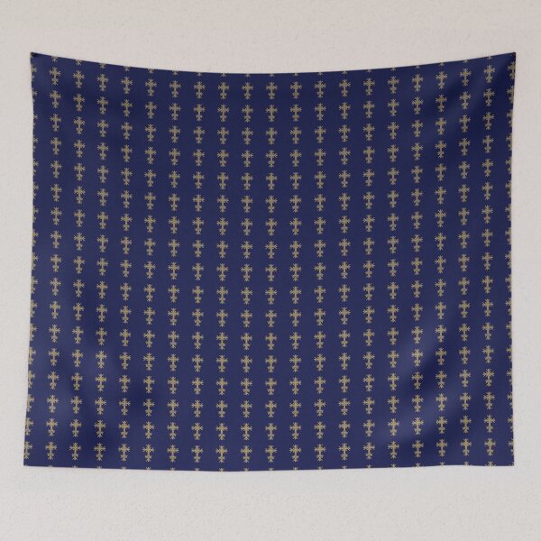 Item preview, Gold And Royal Blue Medieval Brocade Pattern designed and sold by StormyMuse.