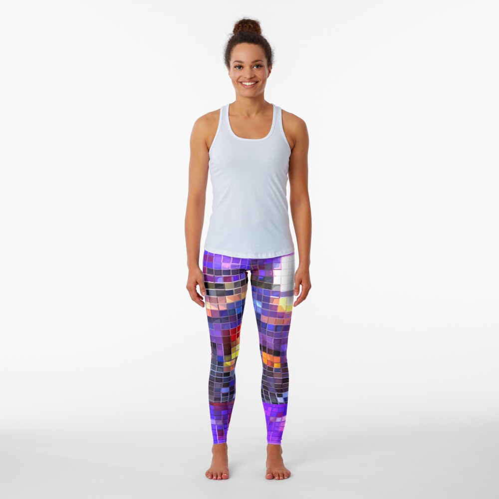 Iridescent Disco Ball Pattern Leggings