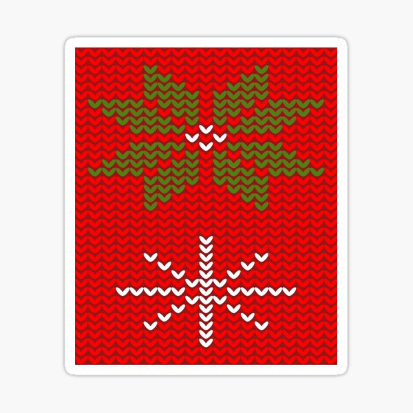 Knit Holiday Pattern (Red, Green & white) Sticker