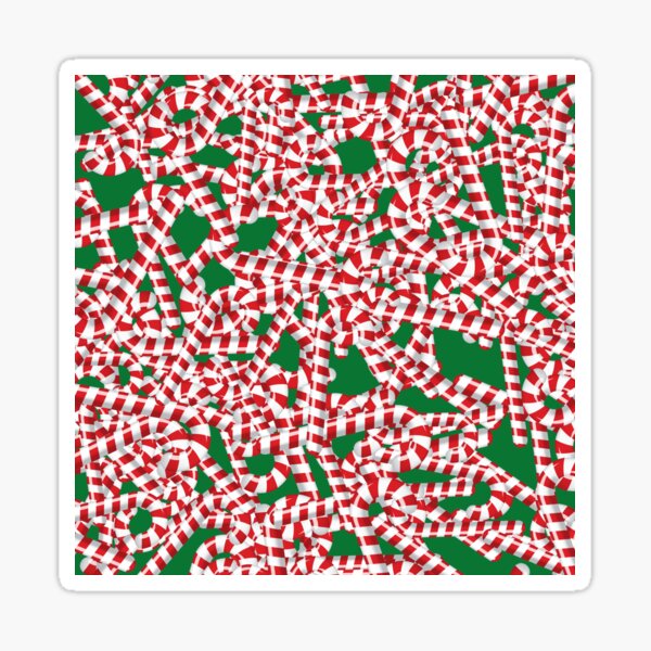 Christmas Candy Cane Pattern Sticker
