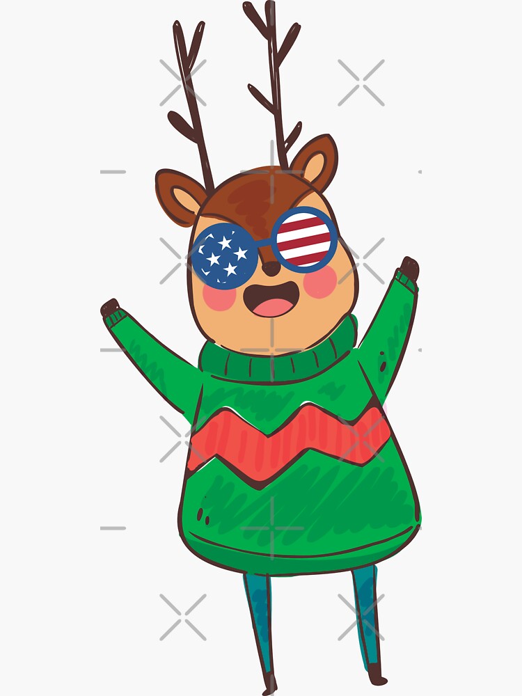 The Reindeer Sticker For Sale By Doubli Redbubble