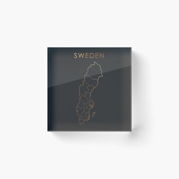 Item preview, Sweden Gold Outline Map with State Boundaries designed and sold by Alo.