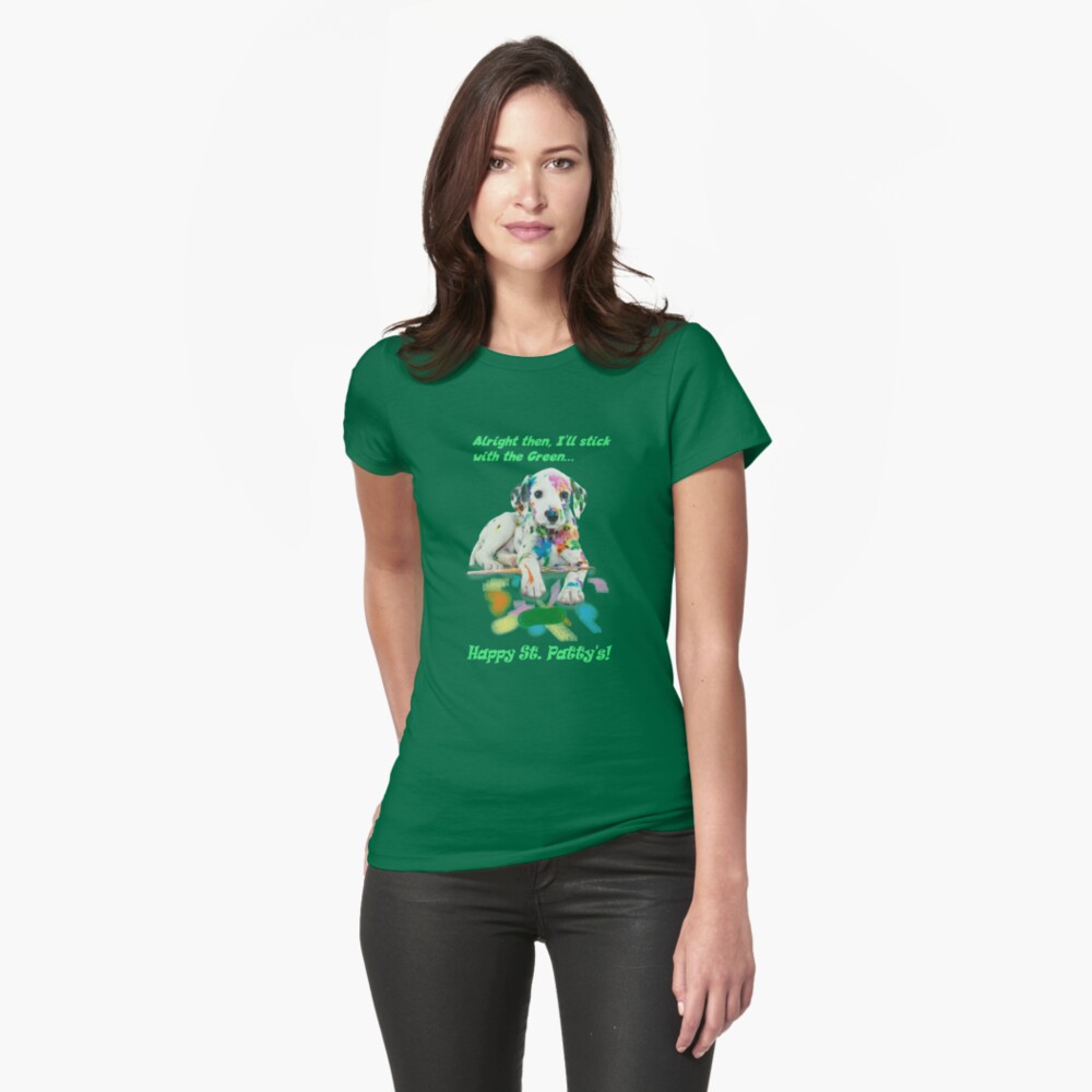 St. Patty's Technicolor Puppy Bar Shirt Fitted T-Shirt
