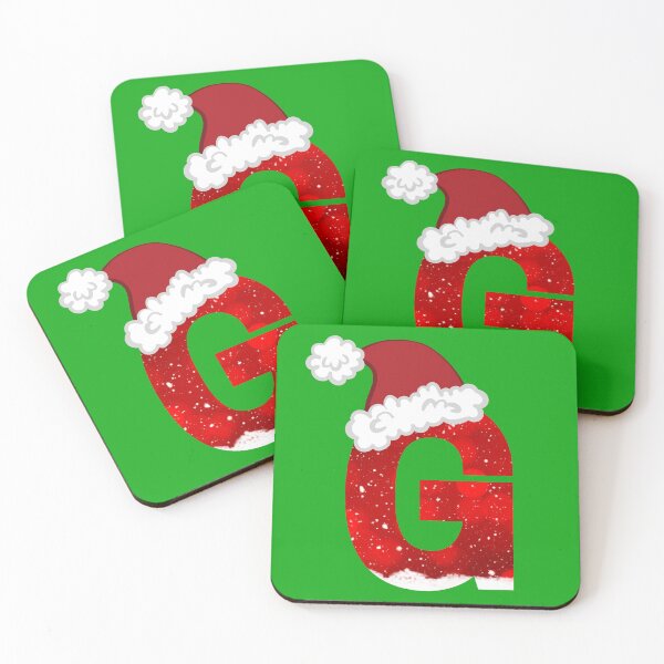 Item preview, Snowy Christmas Letter G with Santa Hat designed and sold by LiveAndGlow.