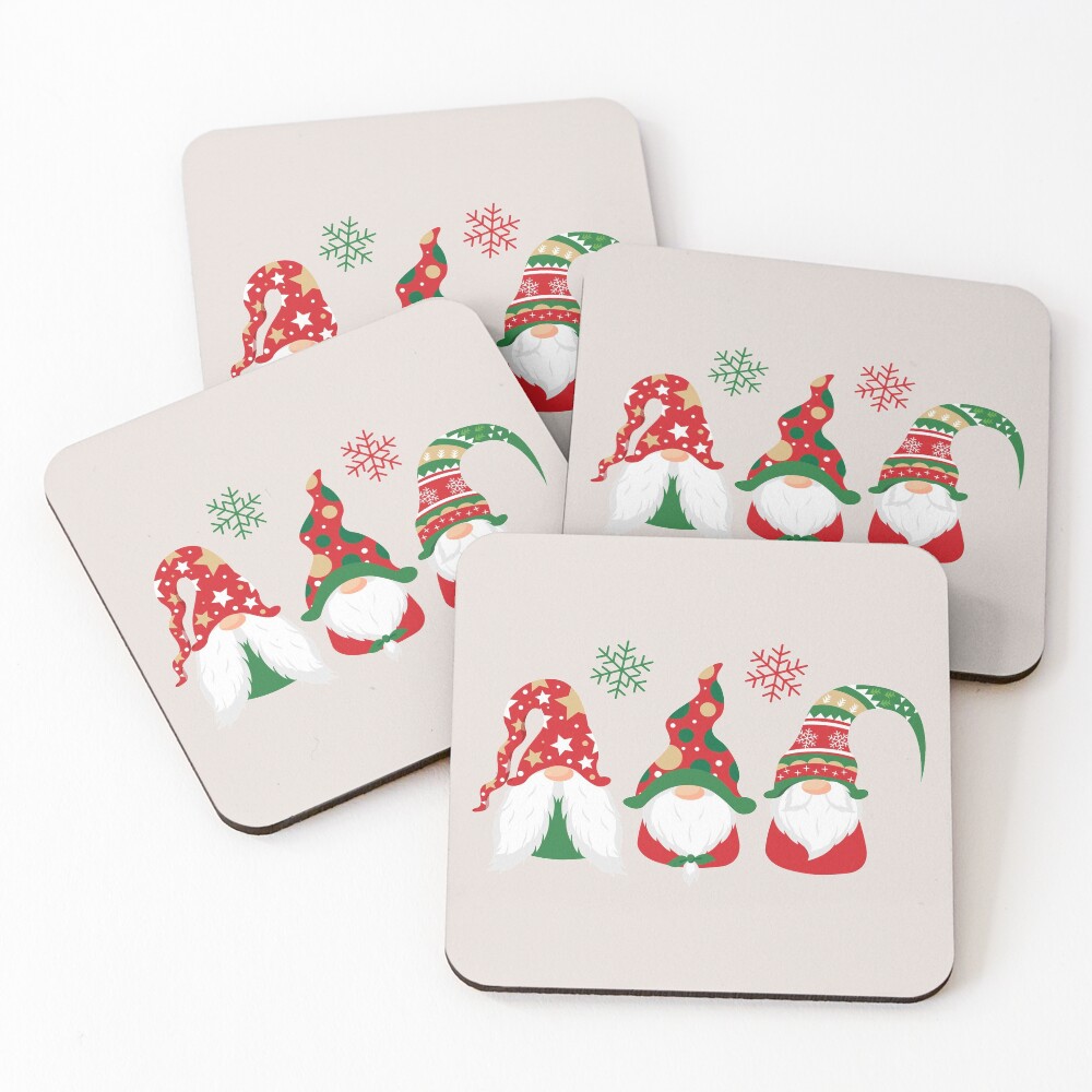 Christmas Nordic Gnomes Coasters (Set of 4)