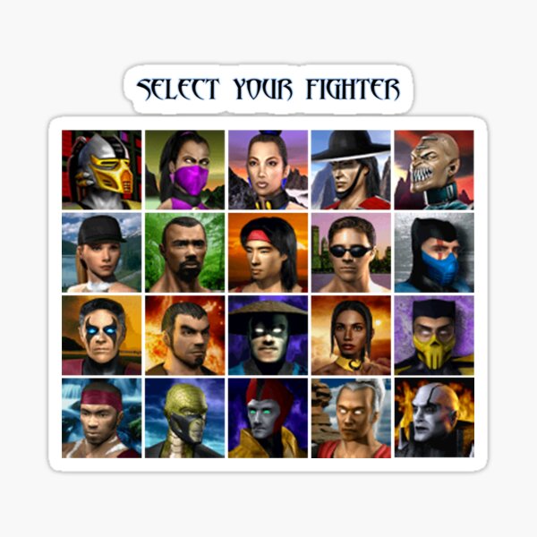 Mortal Kombat 4 Gold - Character Select  Sticker for Sale by MammothTank