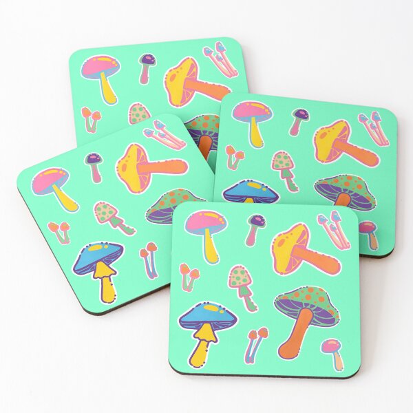 Item preview, Bright Neon Psychedelic Mushrooms  designed and sold by heidiloo.
