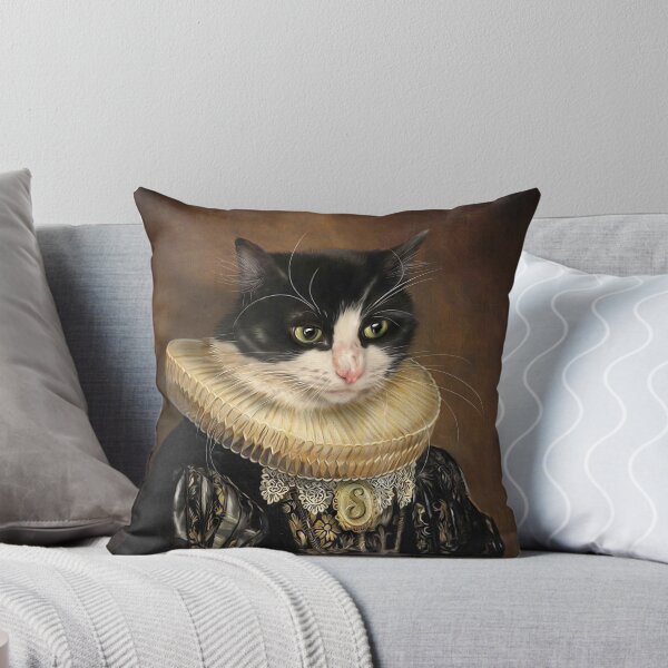 Cat Portrait - Samantha Throw Pillow