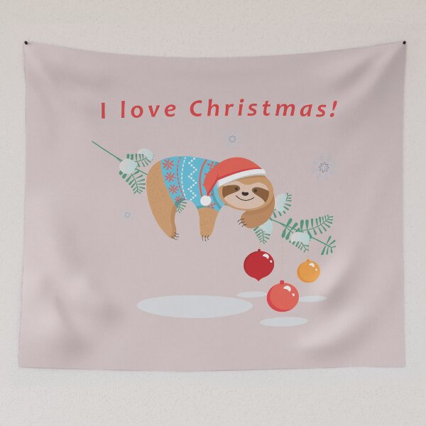 Item preview, I Love Christmas Sloth designed and sold by MvuuStudio.