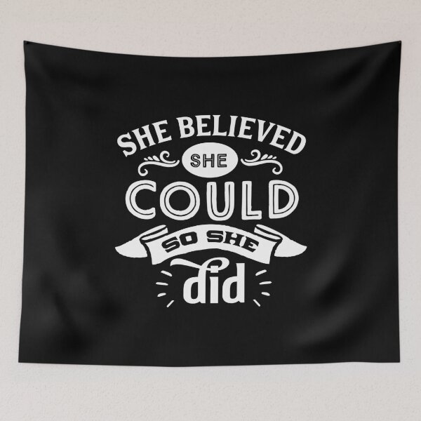 Item preview, She Believed She Could So She Did (white) (Positive Believer) designed and sold by OneCherubim.