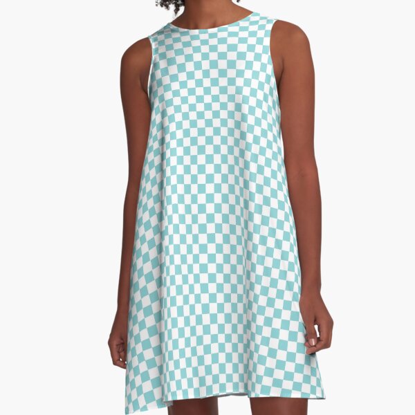 Item preview, AI Aqua and White Check Coloured Pattern - Chequered, Checkered, Checks designed and sold by MissCheck.