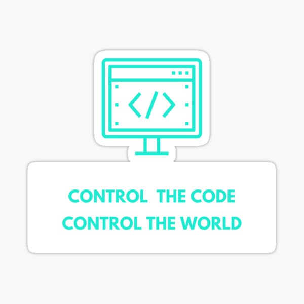 "Control the code > control the world" Sticker by NOUAMANDESIGN