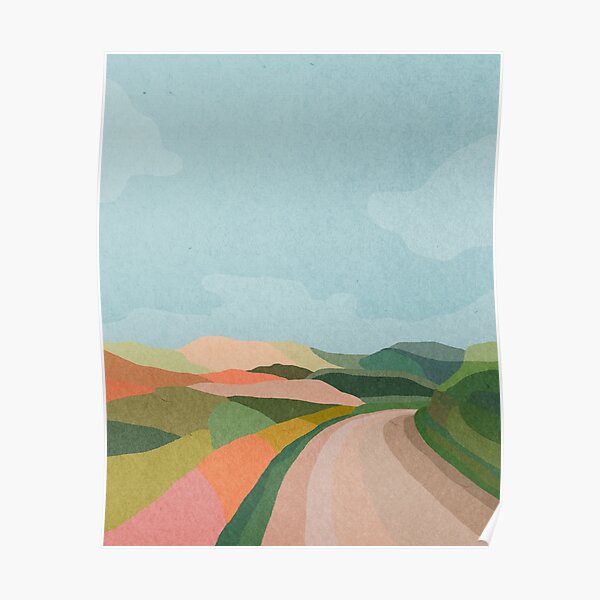 Abstract landscape, Mid century art Poster