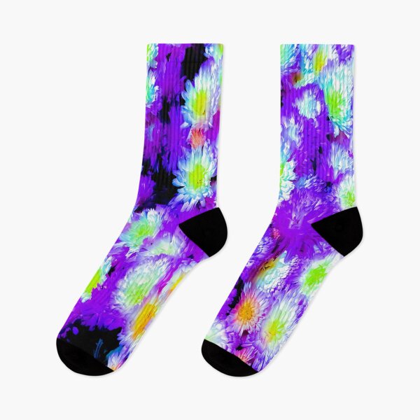 Item preview, Bright Purple Green Inverted Flowers designed and sold by wildjellybeans.