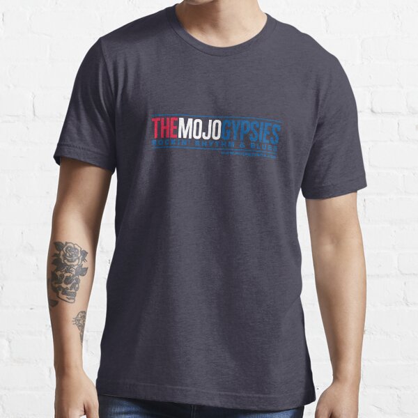 Navy T-Shirt with Red, White and Blue Mojo Gypsies logo Essential T-Shirt