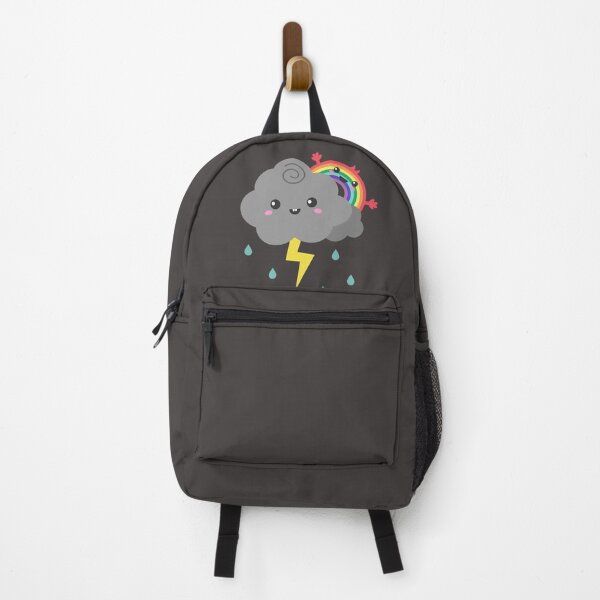 Item preview, Cute Rainbow Hiding Behind A Thunderstorm Cloud designed and sold by rustydoodle.