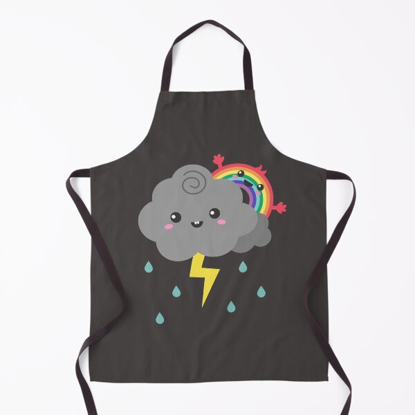 Item preview, Cute Rainbow Hiding Behind A Thunderstorm Cloud designed and sold by rustydoodle.