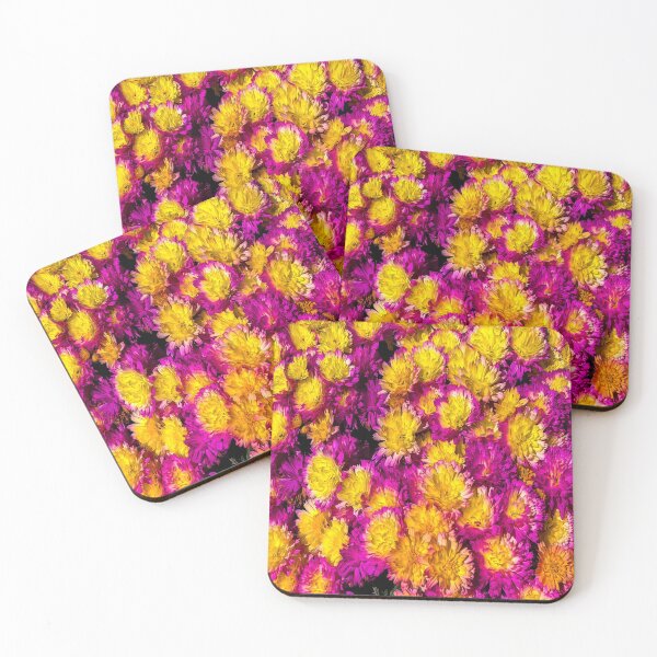 Item preview, Bright Yellow Pink Flowers Pattern designed and sold by wildjellybeans.
