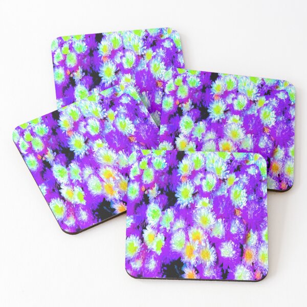 Item preview, Bright Purple Green Inverted Flowers designed and sold by wildjellybeans.