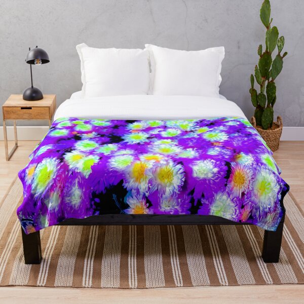 Item preview, Bright Purple Green Inverted Flowers designed and sold by wildjellybeans.