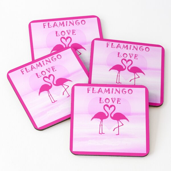 Item preview, Pink Flamingo Love with Hearts designed and sold by KeysTreasures.