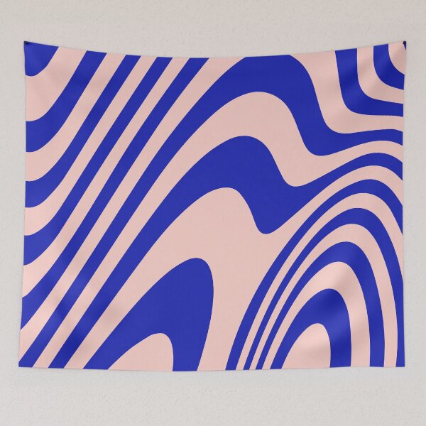 Item preview, Blue And Pink Zebra Grooves Abstract Pattern Art designed and sold by patternsoup.