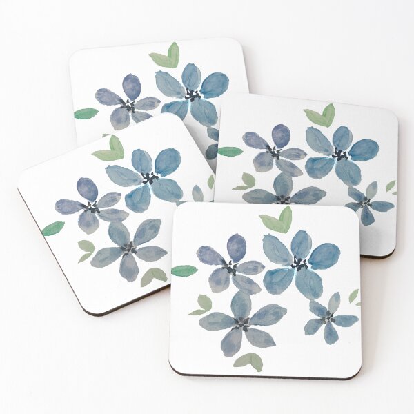 Item preview, Blue watercolor flowers  designed and sold by vivgd.
