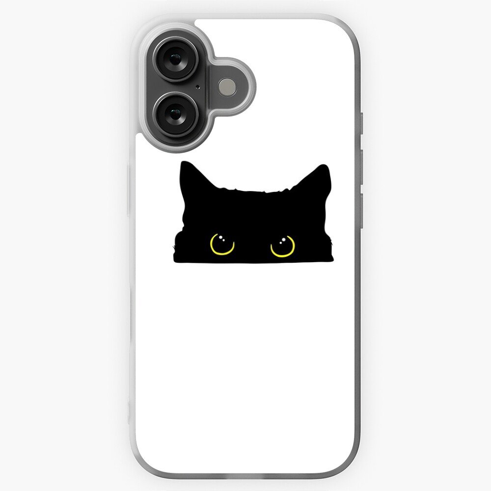 Peeking black kitty cat Silhouette  Sticker