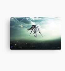 Gundam Wing above the city Canvas Print