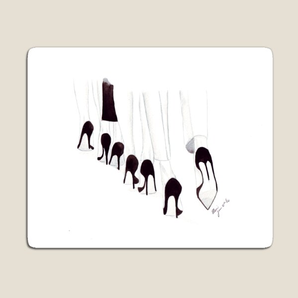Watercolour & Ink Fashion Illustration Titled Shoes Shoes Shoes... Magnet
