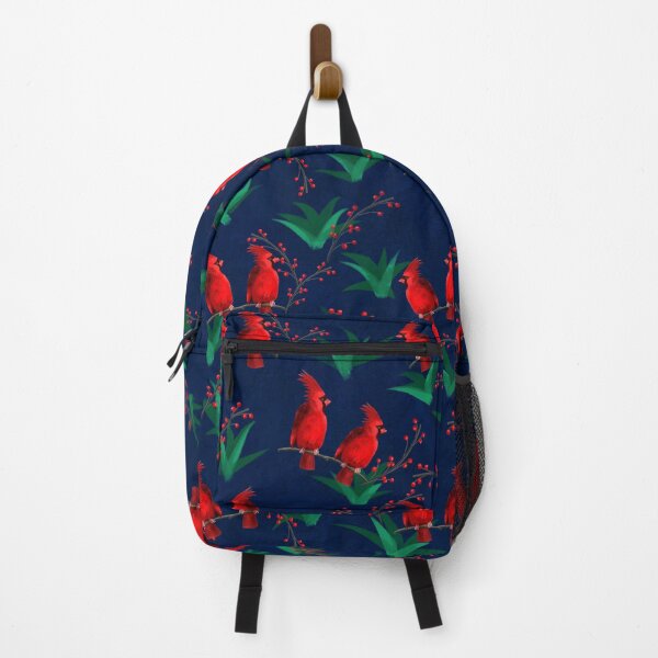 Item preview, Red Cardinal Watercolor Design in a dark blue background designed and sold by Susaans-Art.