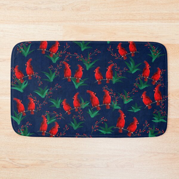 Item preview, Red Cardinal Watercolor Design in a dark blue background designed and sold by Susaans-Art.