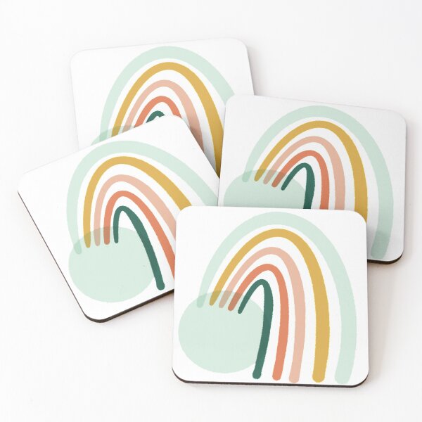 Item preview, Abstract Geometric Rainbow Teal designed and sold by HoneyLeeStudios.
