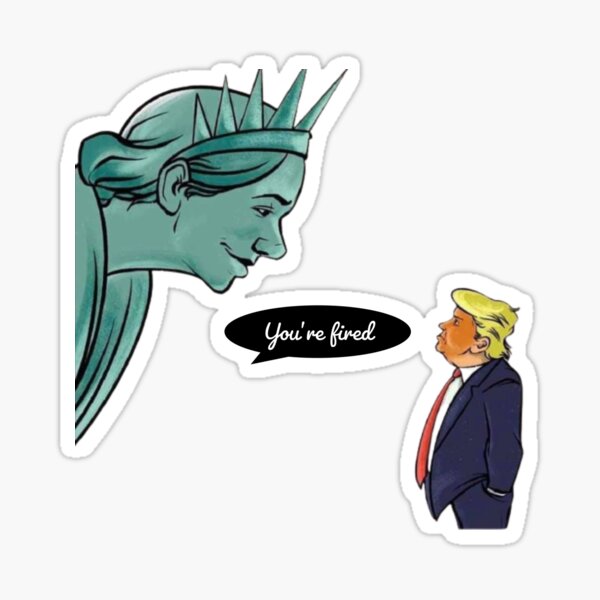 Vista previa del artículo con la obra «Estás despedido anti Trump», diseñado y vendido por Tarun Bisht.