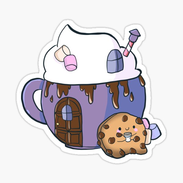 Christmas Hot Chocolate house with Cookie Sticker