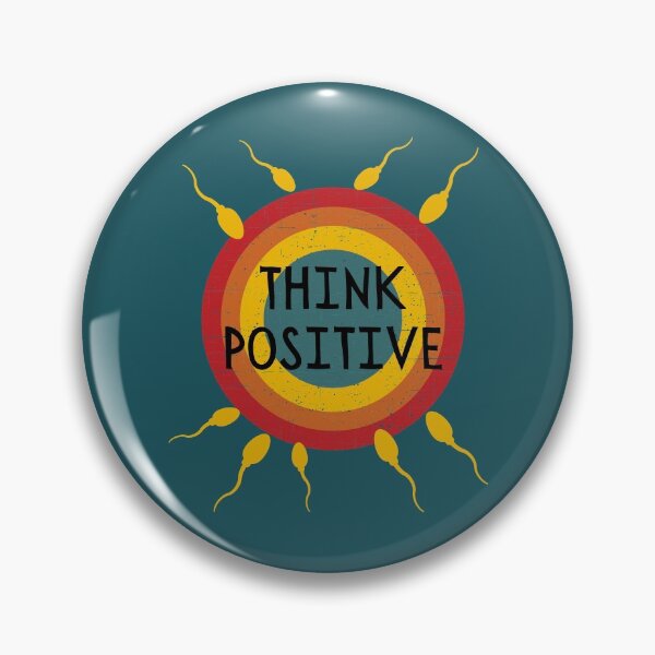 Item preview, Think positive retro, distressed sperm meets egg shirt for IVF fertility treatment . designed and sold by HaychGee.