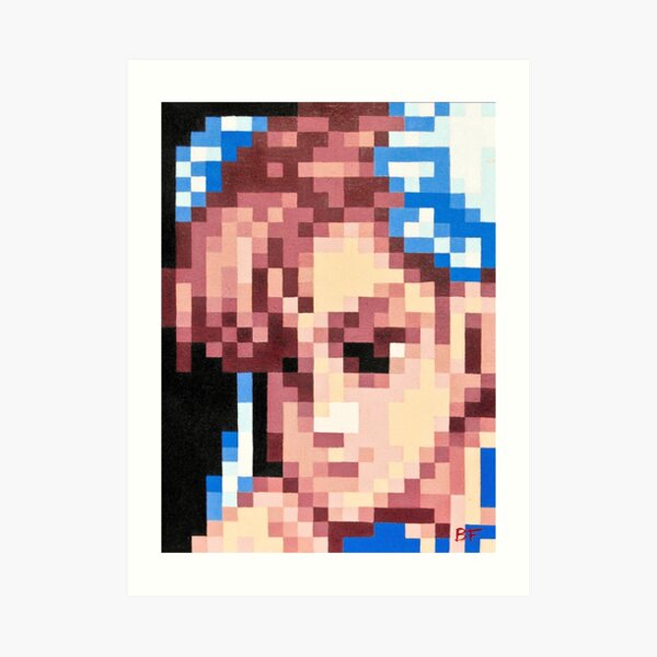 Chun-Li Pixel Portrait Art Print