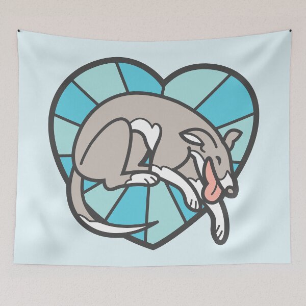 Item preview, Greyhound Whippet Sighthound Pink Blue Italian Iggie Love designed and sold by Wreaux.
