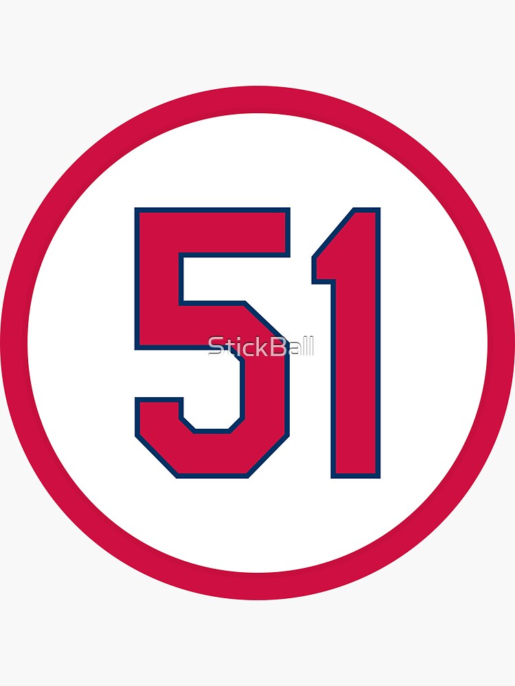 Willie McGee #51 Jersey Number Sticker for Sale by StickBall