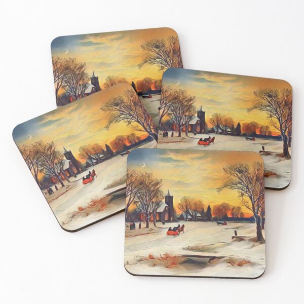 Item preview, Winter Wonderland Christmas Eve Vintage Holiday Painting designed and sold by Gordon Nelson.
