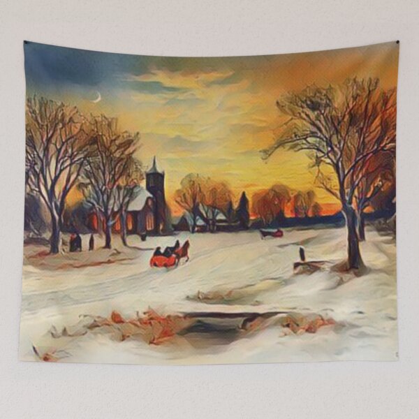 Item preview, Winter Wonderland Christmas Eve Vintage Holiday Painting designed and sold by Gordon Nelson.