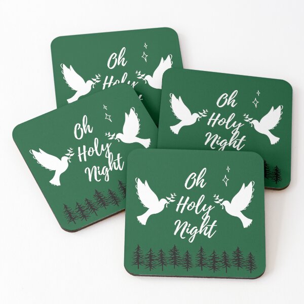 Item preview, Oh Holy Night II - Dove Illustration with Christmas Trees designed and sold by SMillustrations.