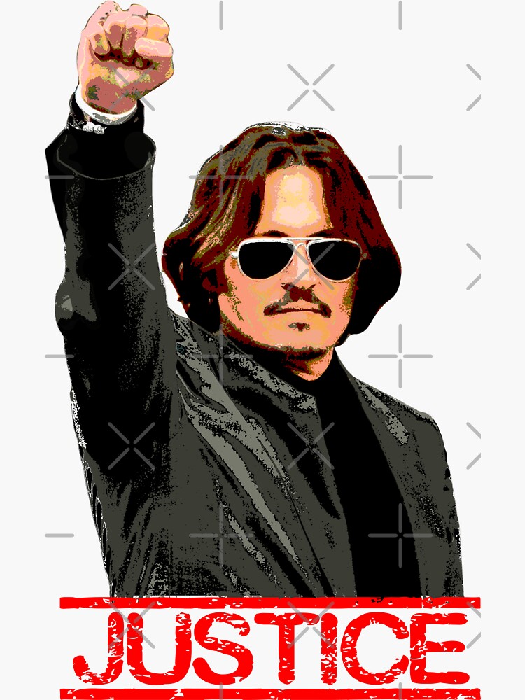 "JUSTICE for Johnny Depp" Sticker for Sale by rokojin | Redbubble