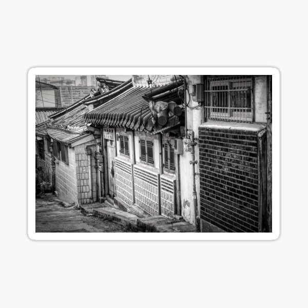 Item preview, South Korean Hanok Street BW designed and sold by PhotoArt by Joan Carroll.