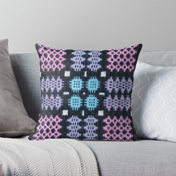 Traditional Woven Welsh Blanket Throw Pillow