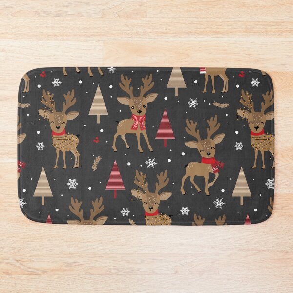 Item preview, Adorable Christmas Reindeer on Black designed and sold by Pink Pineapple Works.