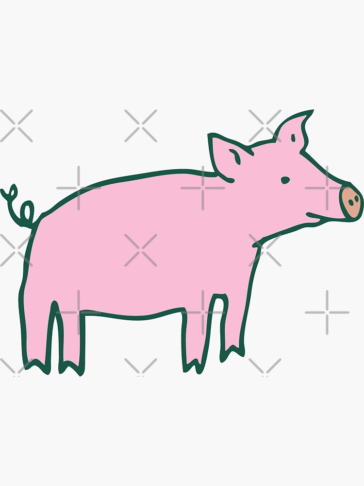 Simple Pig - pink and white - cute animal pattern by Cecca Designs by Cecca-Designs