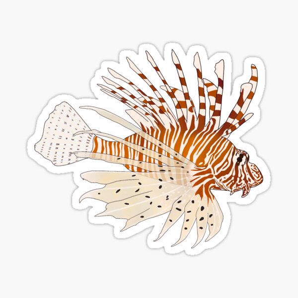 2 x Vinyl Stickers 10cm Swimming Tropical Lion Fish Ocean Cool Gift #15828 
